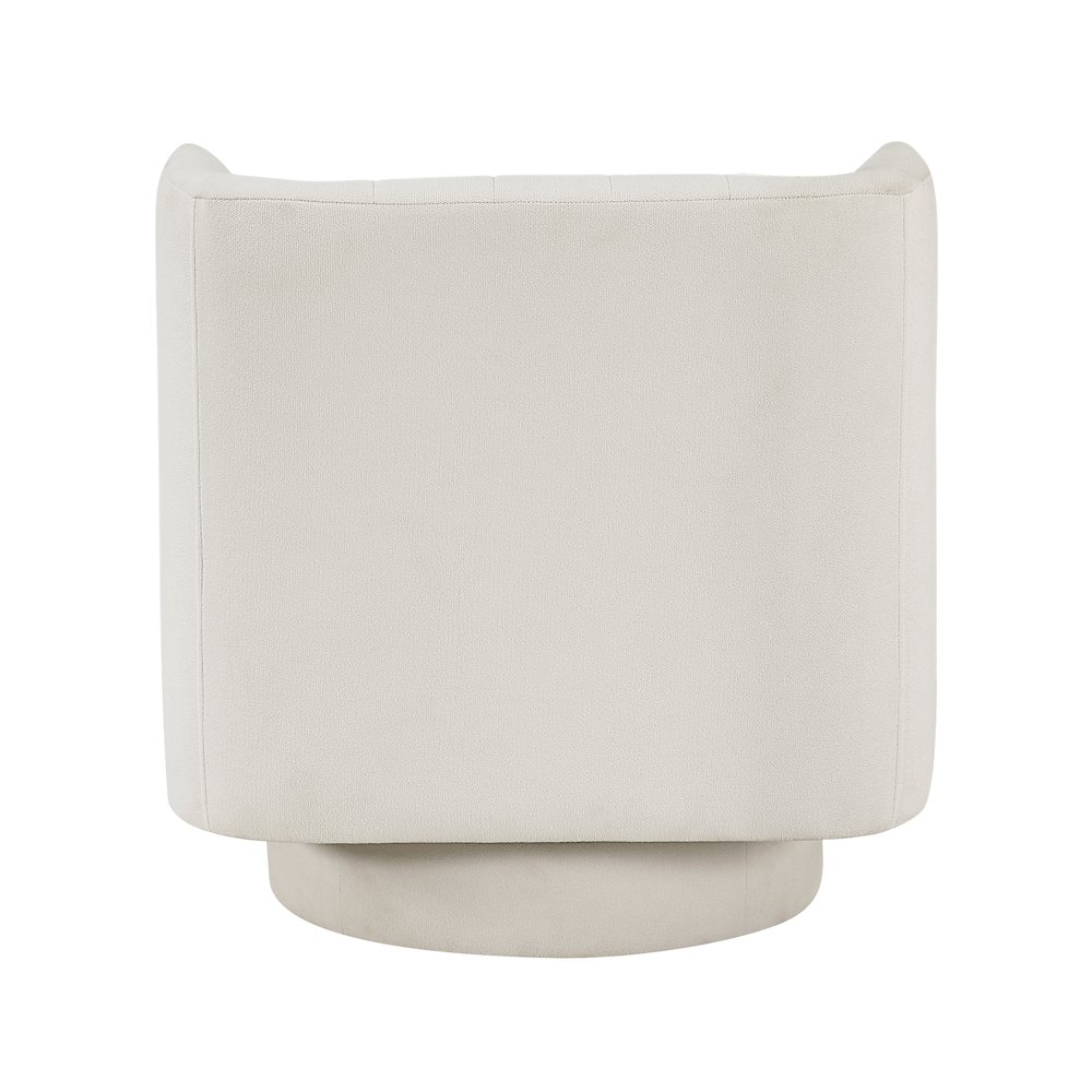Joyce Textured Swivel Chair in Beige. Picture 3