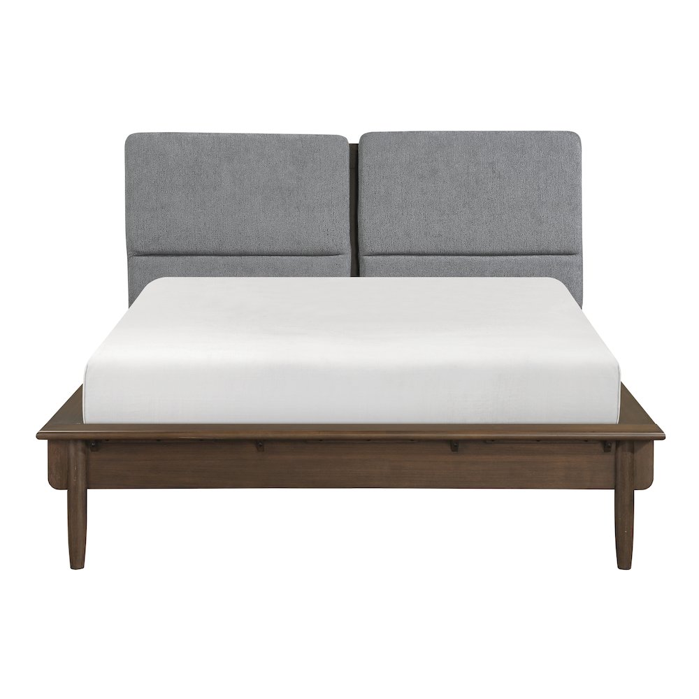 Astrid Asian Hardwood Eastern King Platform Bed in Walnut. Picture 4