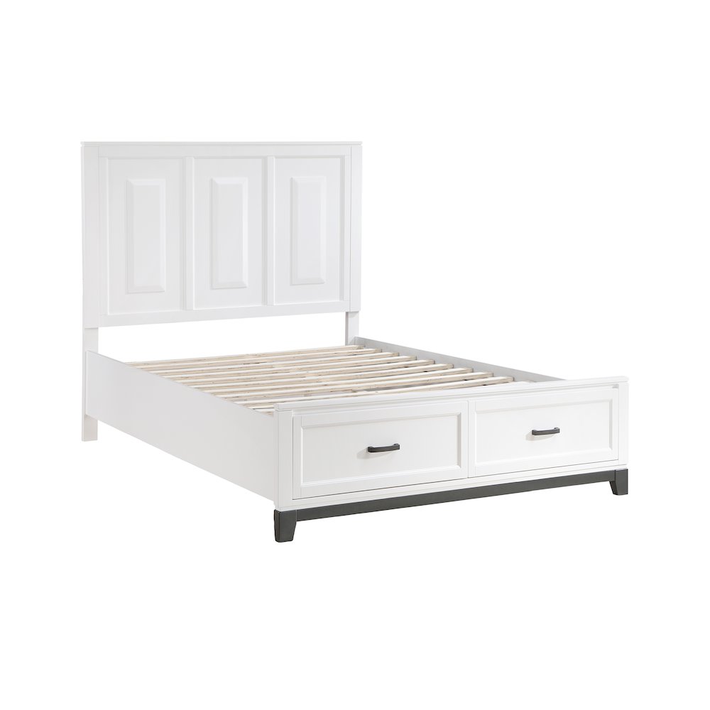 Garretson Acacia QN Pltfm Bed in 2-Tone Finish (White n Metallic Gray). Picture 2
