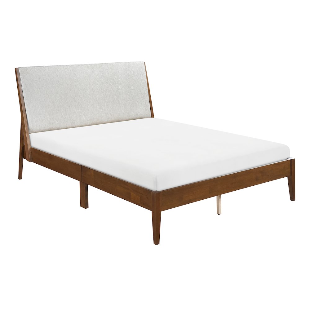 Jasper Chenille Queen Platform Bed in Light gray. Picture 1