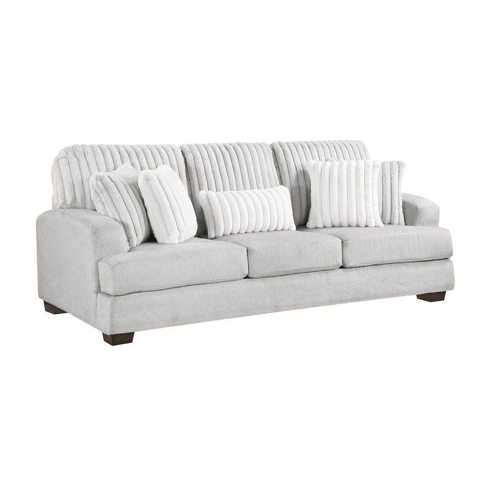 Santiago Microfiber Sofa in Light Gray. Picture 1