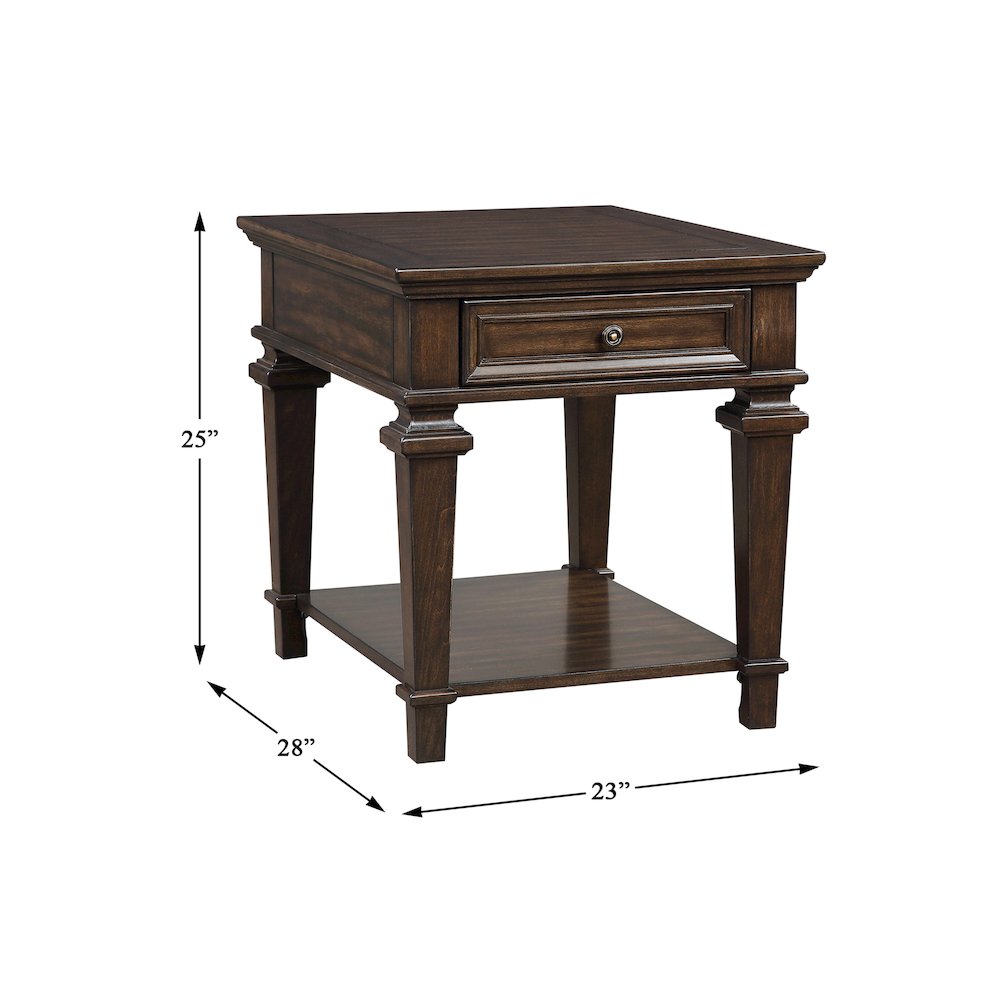 Tobias Poplar End Table in Espresso. Picture 4
