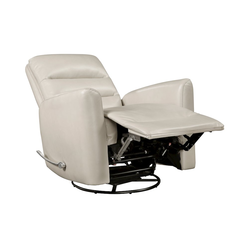Dimitri Faux Leather Swivel Glider Reclining Chair in Beige. Picture 9