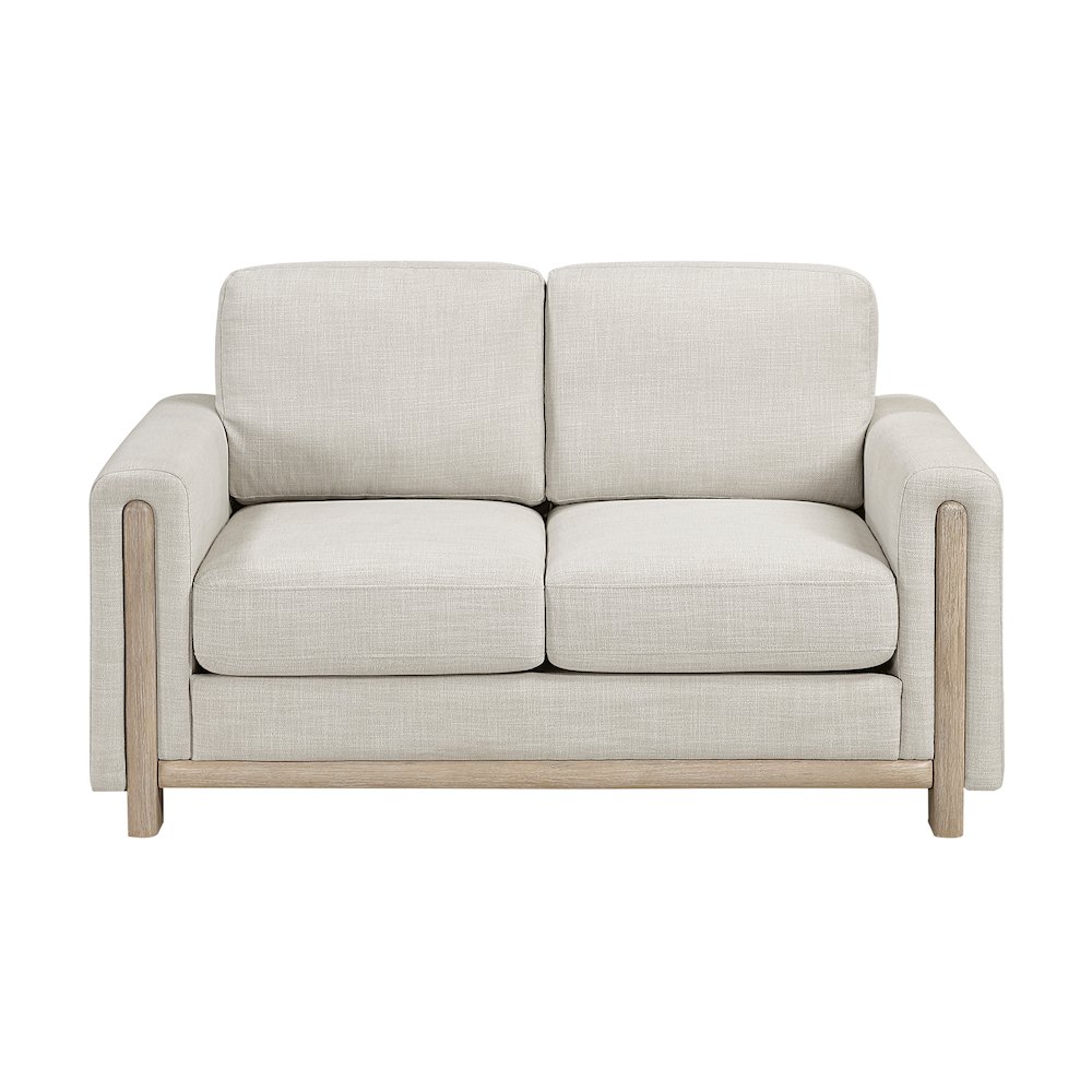Echo Textured Love Seat in Beige. Picture 4