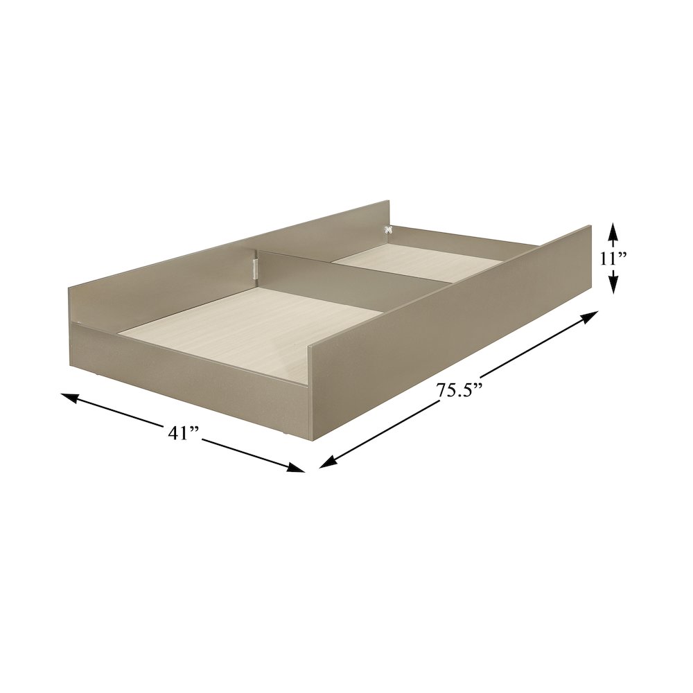 Loudon Asian Hardwood Trundle/Toybox in Champagne Metallic. Picture 2