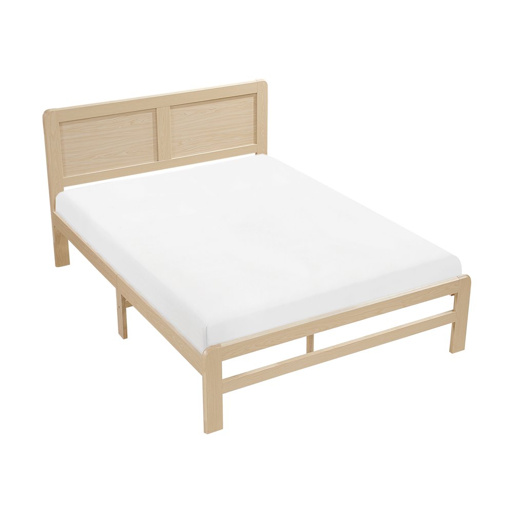 Carter Asian Hardwood Queen Platform Bed in Natural. Picture 2
