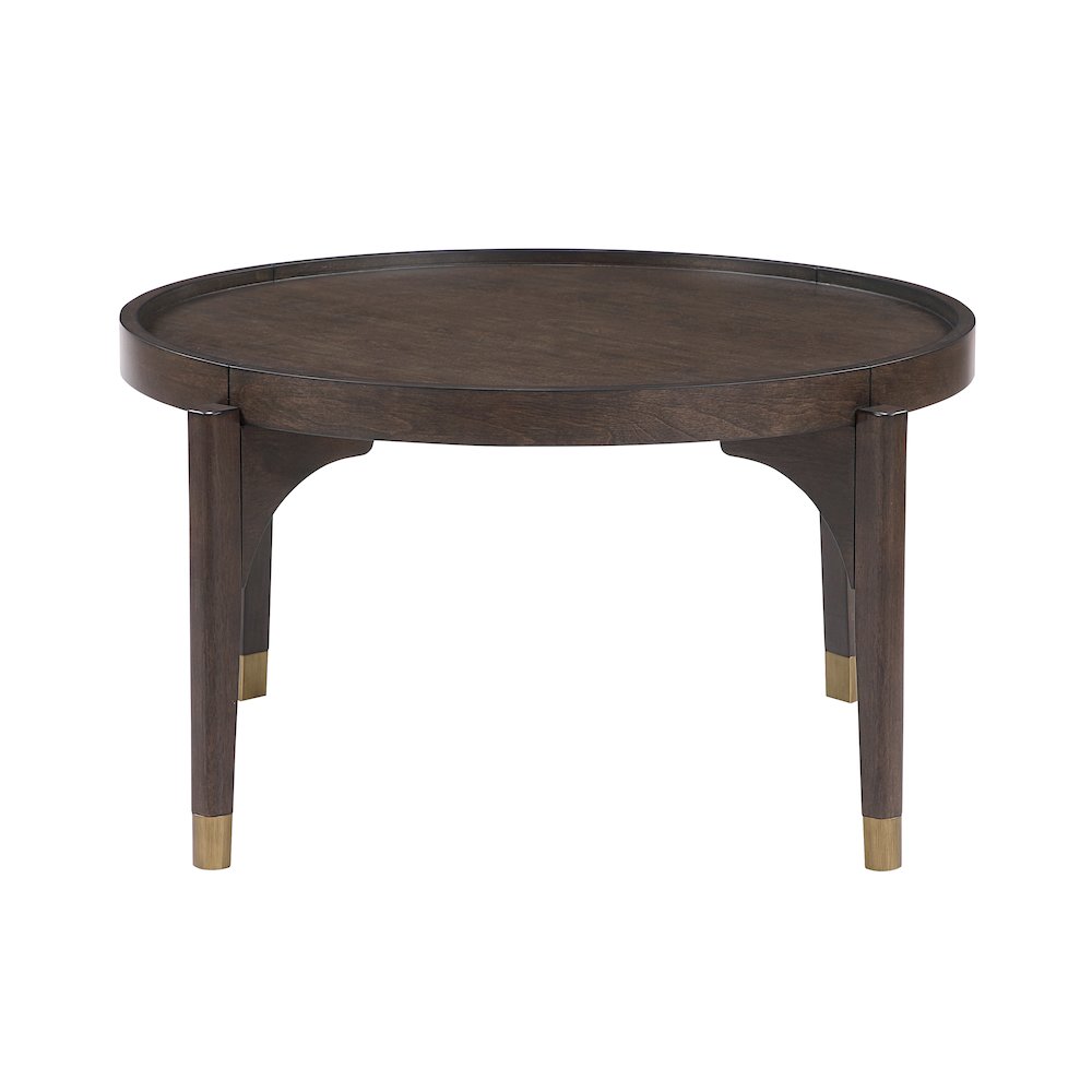 Anton Asian Hardwood Cocktail Table in Dark Brown. Picture 3