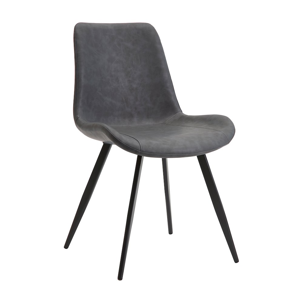 Brixley Faux Leather Dining Side Chair, Set of 2 in Gray. Picture 1