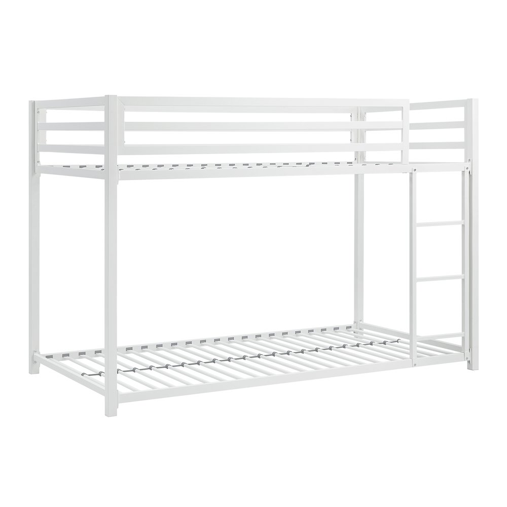 Jovie Metal Twin Over Twin Metal Bunk Bed in White. Picture 2