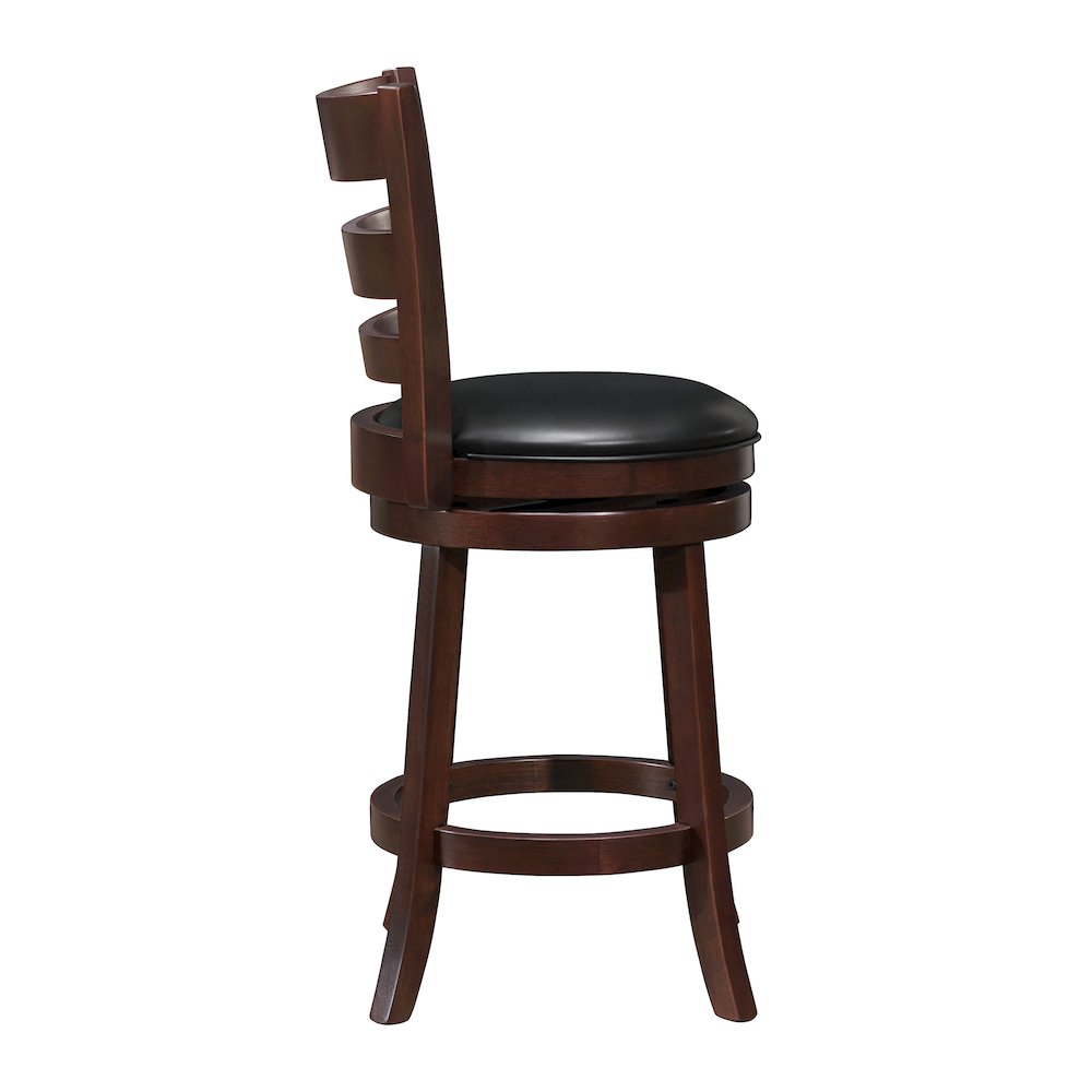 Edmond Solid Wood Swivel Counter Height Chair in Black. Picture 5