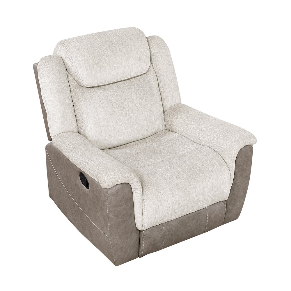 Harriette Chenille Reclining Chair in Beige. Picture 2