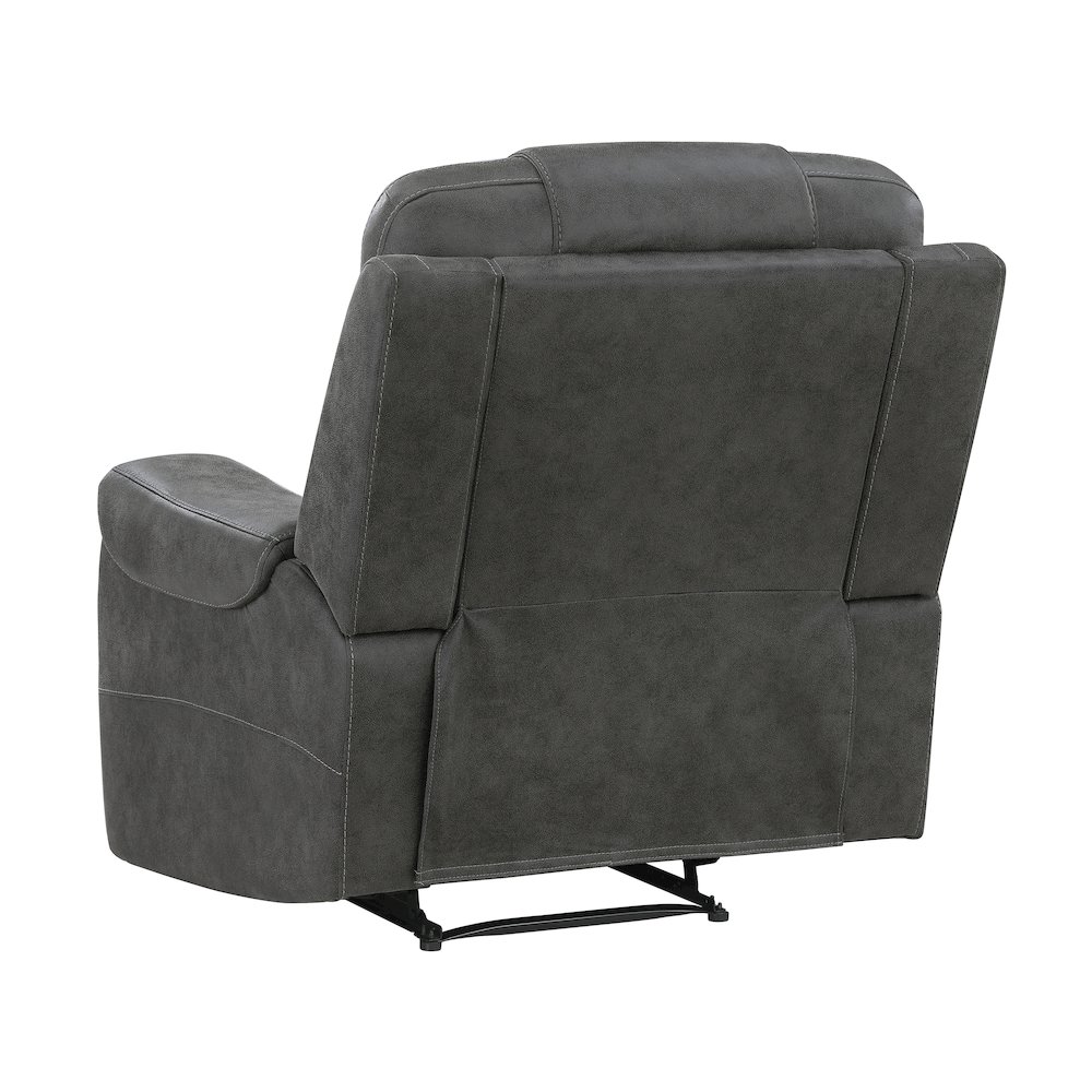 Oberon Microfiber Reclining Chair in Dark Gray. Picture 5