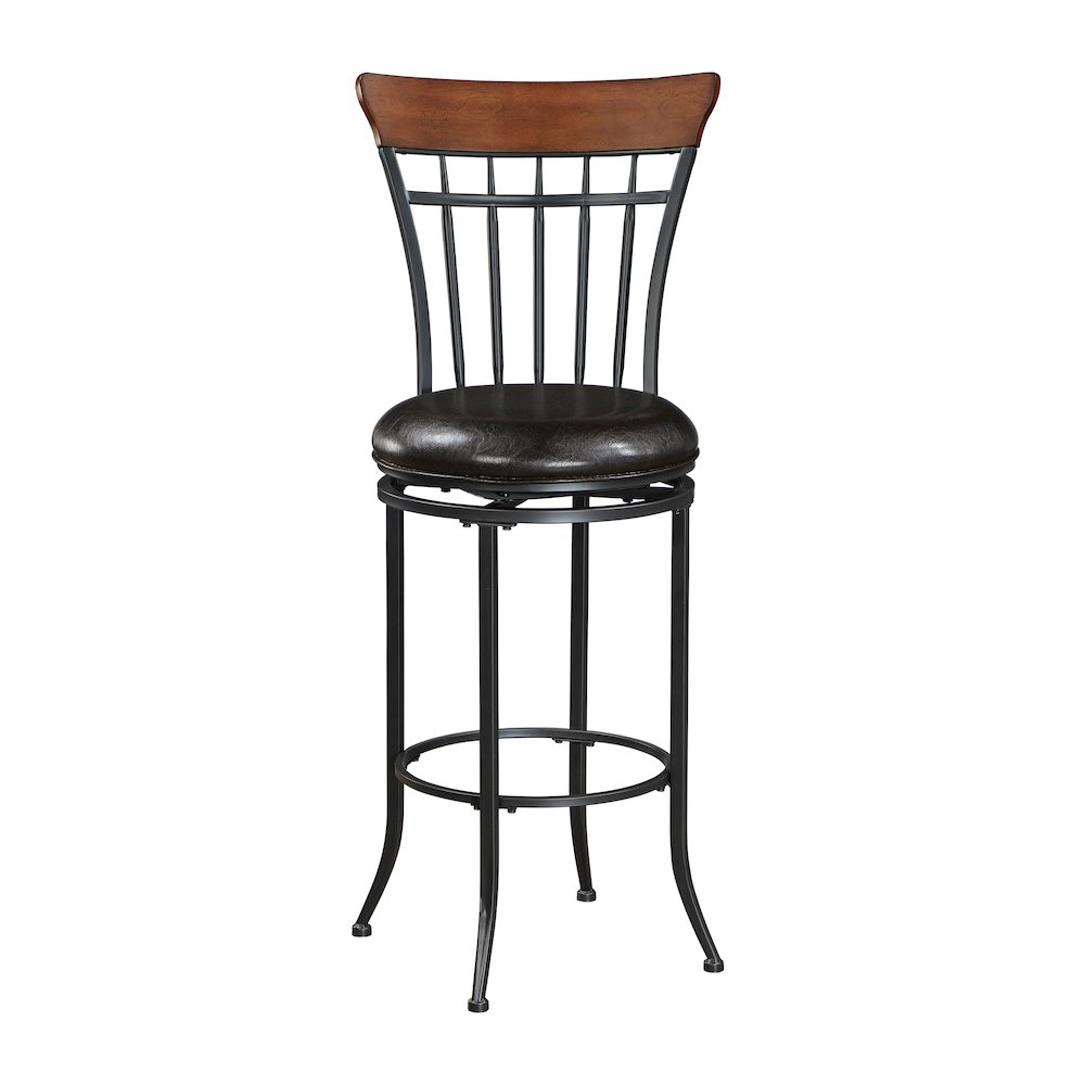 Ira Faux Leather Swivel Pub Height Chair in Brown. Picture 8