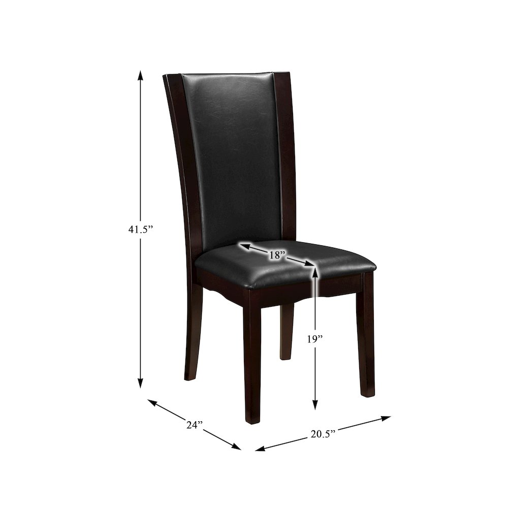 Daisy Wood Dining Room Side Chair, set of 2 in Brown. Picture 4
