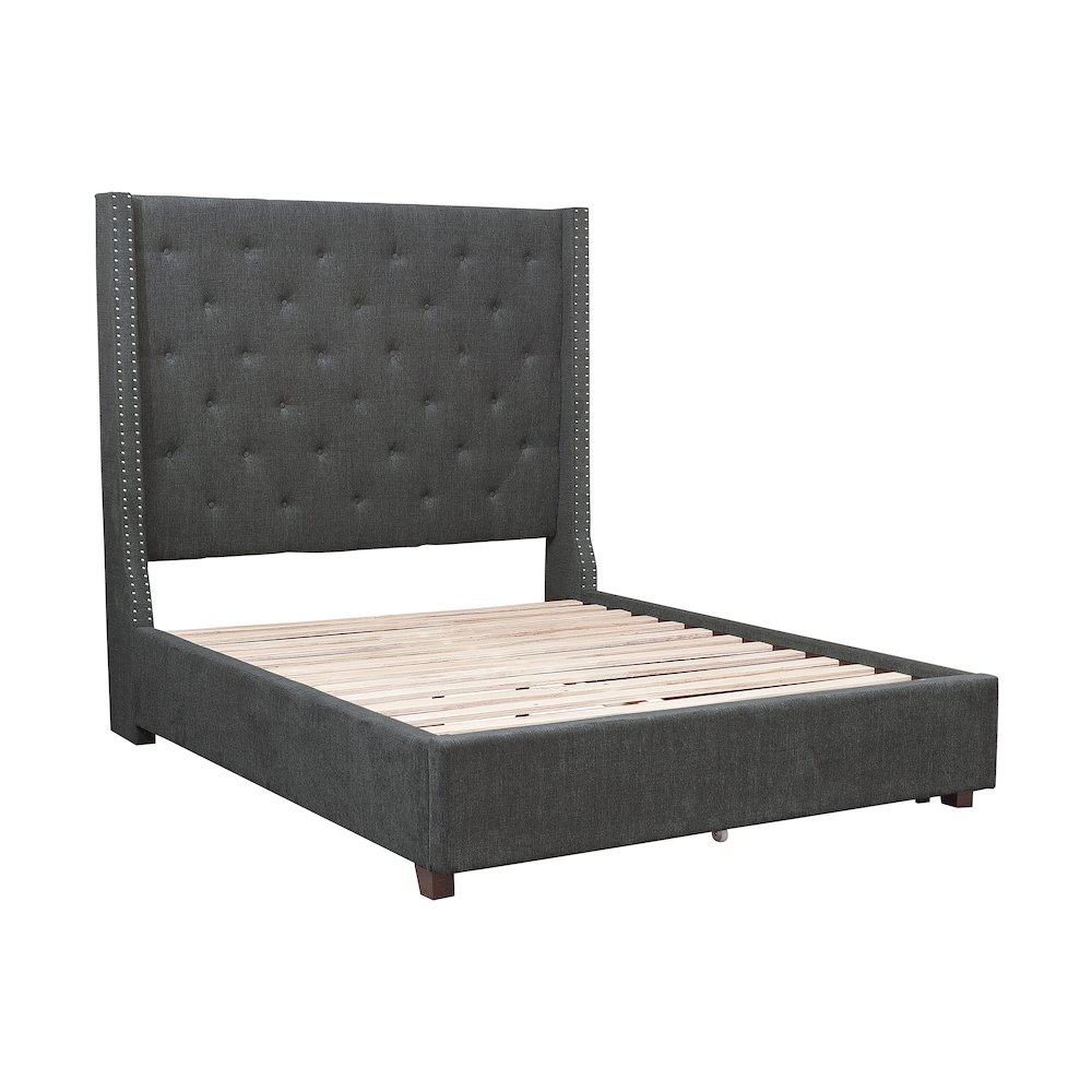 Fairborn Solid Wood Queen Platform Bed in Gray. Picture 5