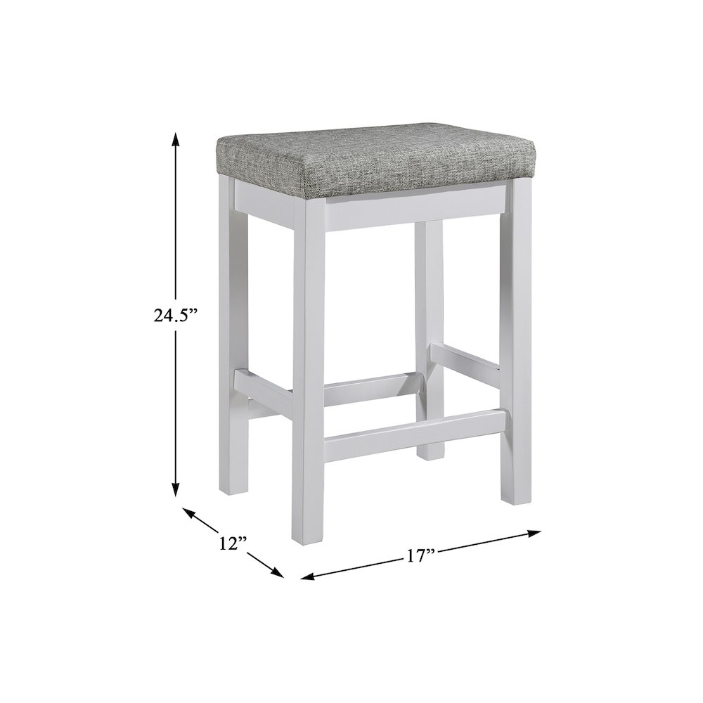 Connected Velvet Counter Height Set (Set of 4) in White Finish. Picture 4