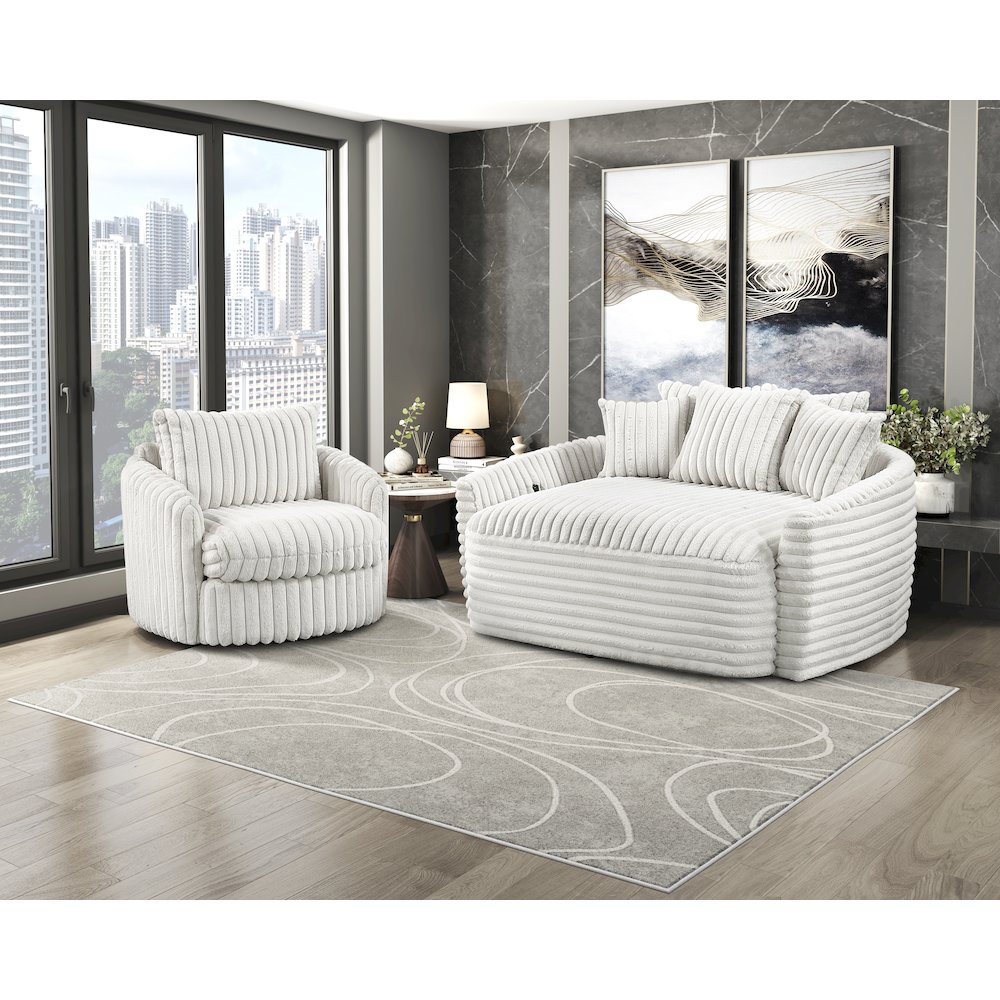 Tomball Corduroy Oversized Chaise Lounge in Beige. Picture 3