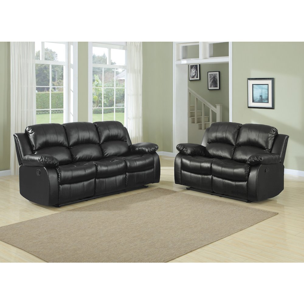 Cranley Microfiber Double Reclining Loveseat in Brown. Picture 2