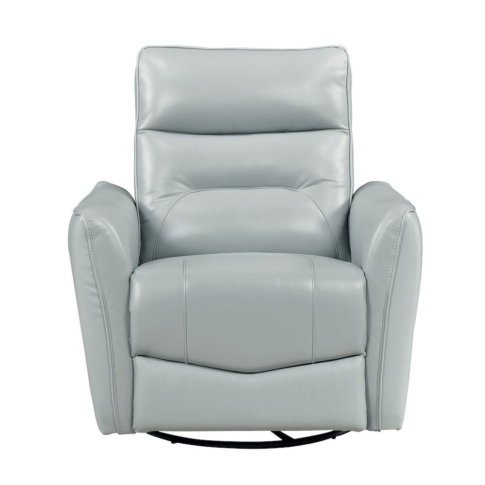 Thomas Leather Swivel Glider Reclining Chair in Aqua. Picture 5