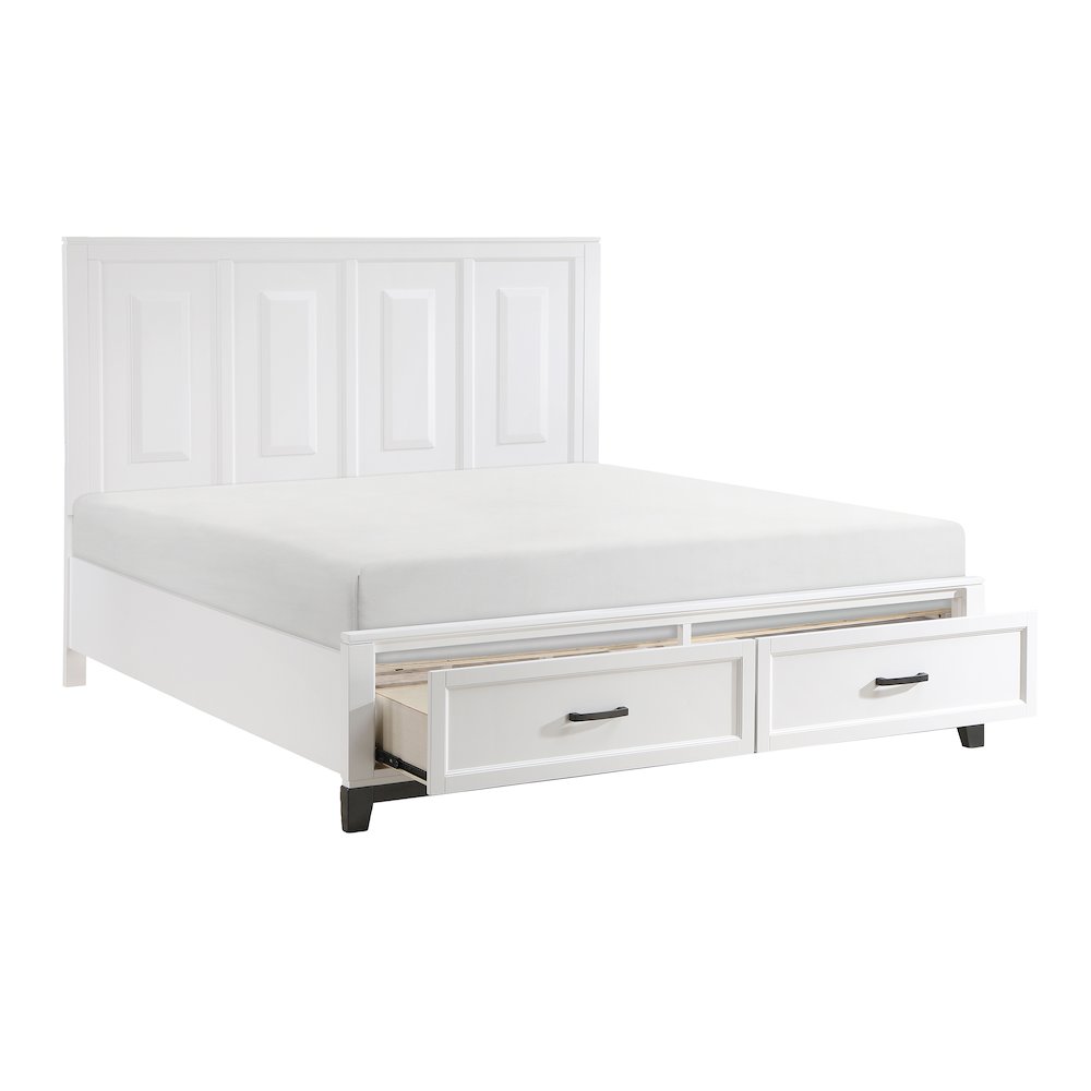 Garretson Acacia EK Pltfm Bed in 2-Tone Finish (White and Metallic Gray). Picture 7
