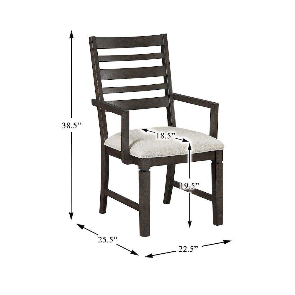 Victoria Asian Hardwood Dining Arm Chair, Set of 2 in Dark Espresso. Picture 6