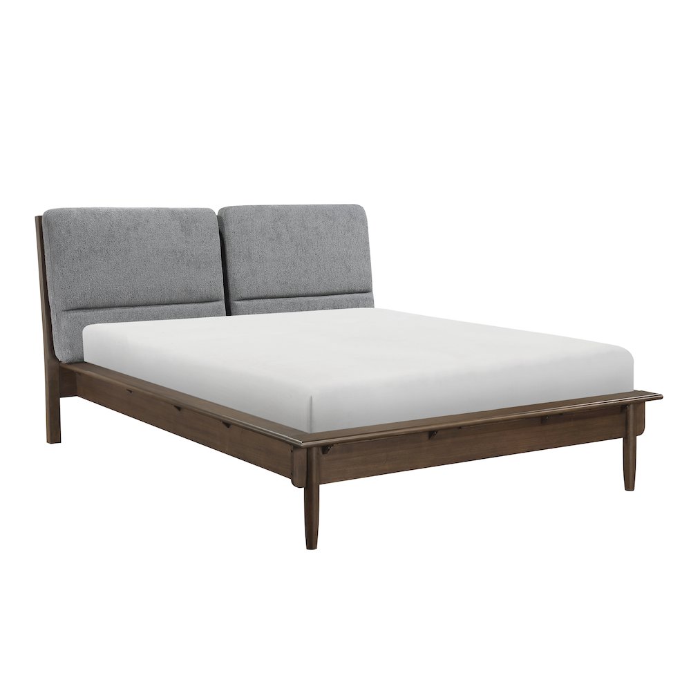 Astrid Asian Hardwood Eastern King Platform Bed in Walnut. Picture 1