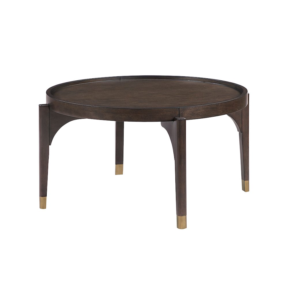 Anton Asian Hardwood Cocktail Table in Dark Brown. Picture 1