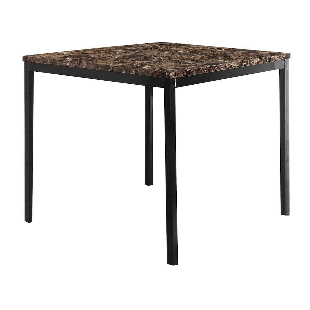 Tempe Faux Marble Top Counter Height Dining Table in Black Metal Finish. Picture 1