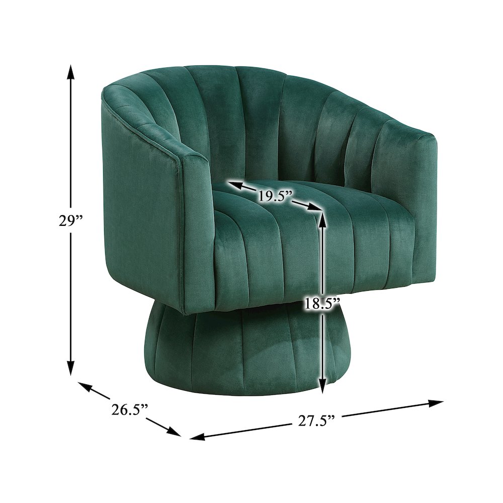 Lonita Velvet Swivel Chair in Dark Green. Picture 5