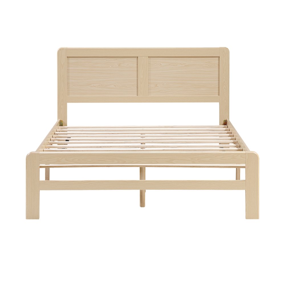 Carter Asian Hardwood Full Platform Bed in Natural. Picture 7