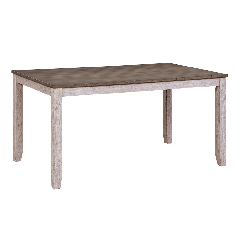 Ithaca Asian Hardwood 5-Piece Dining Set in Grayish White and Brown. Picture 2