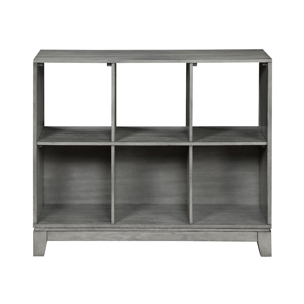 Garretson Acacia Bookcase in Gray. Picture 3