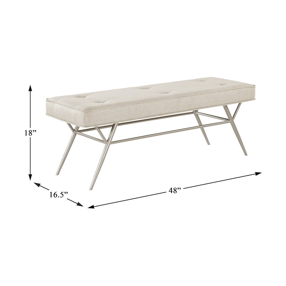 Warren Textured Bench in Beige. Picture 4