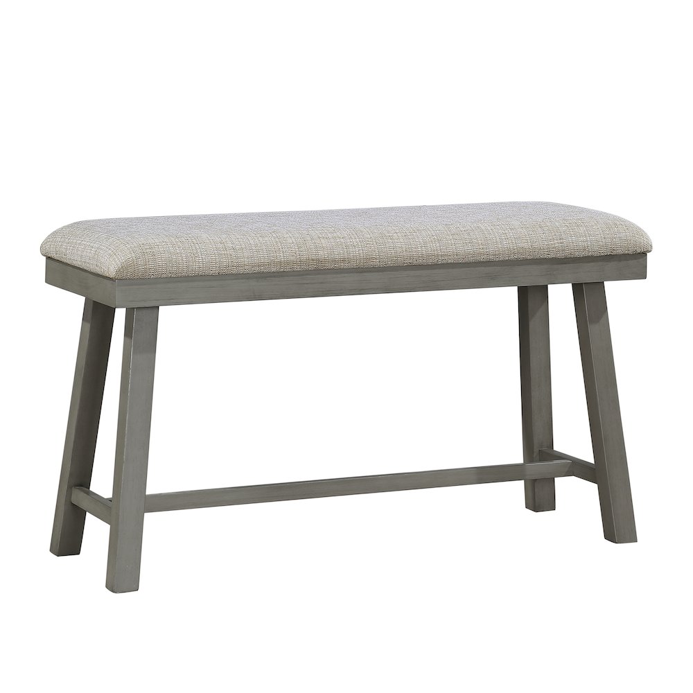 Auburndale Textured Counter Height Bench in Gray. Picture 1