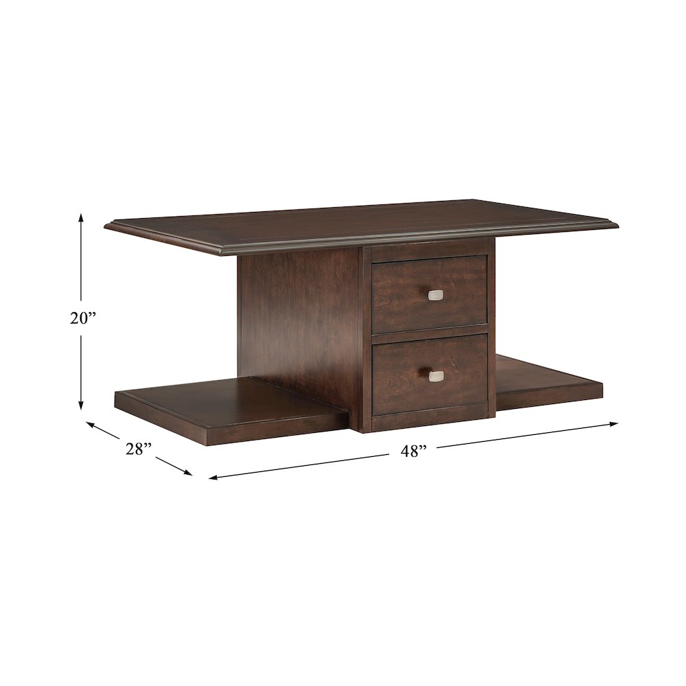 Claremore Asian Hardwood Cocktail Table in Brown. Picture 5