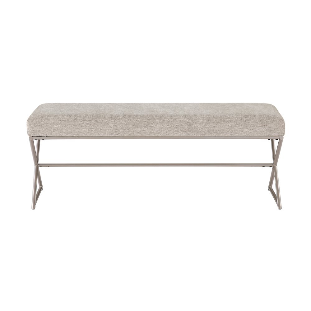 Wexley Chenille Bench in Taupe. Picture 3