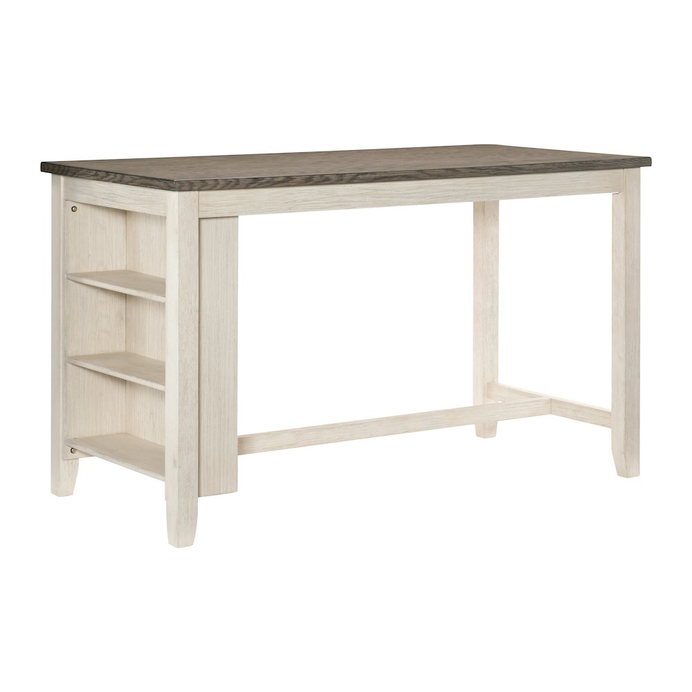 Timbre Wood Counter Height Table in Antique white and Rosy Brown Finish. Picture 1