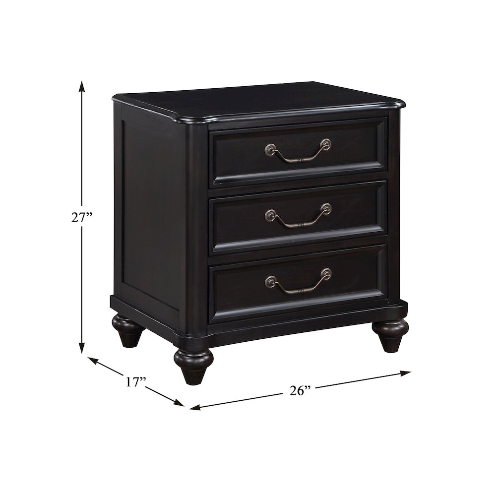Herman Poplar Nightstand in Charcoal Brown. Picture 4