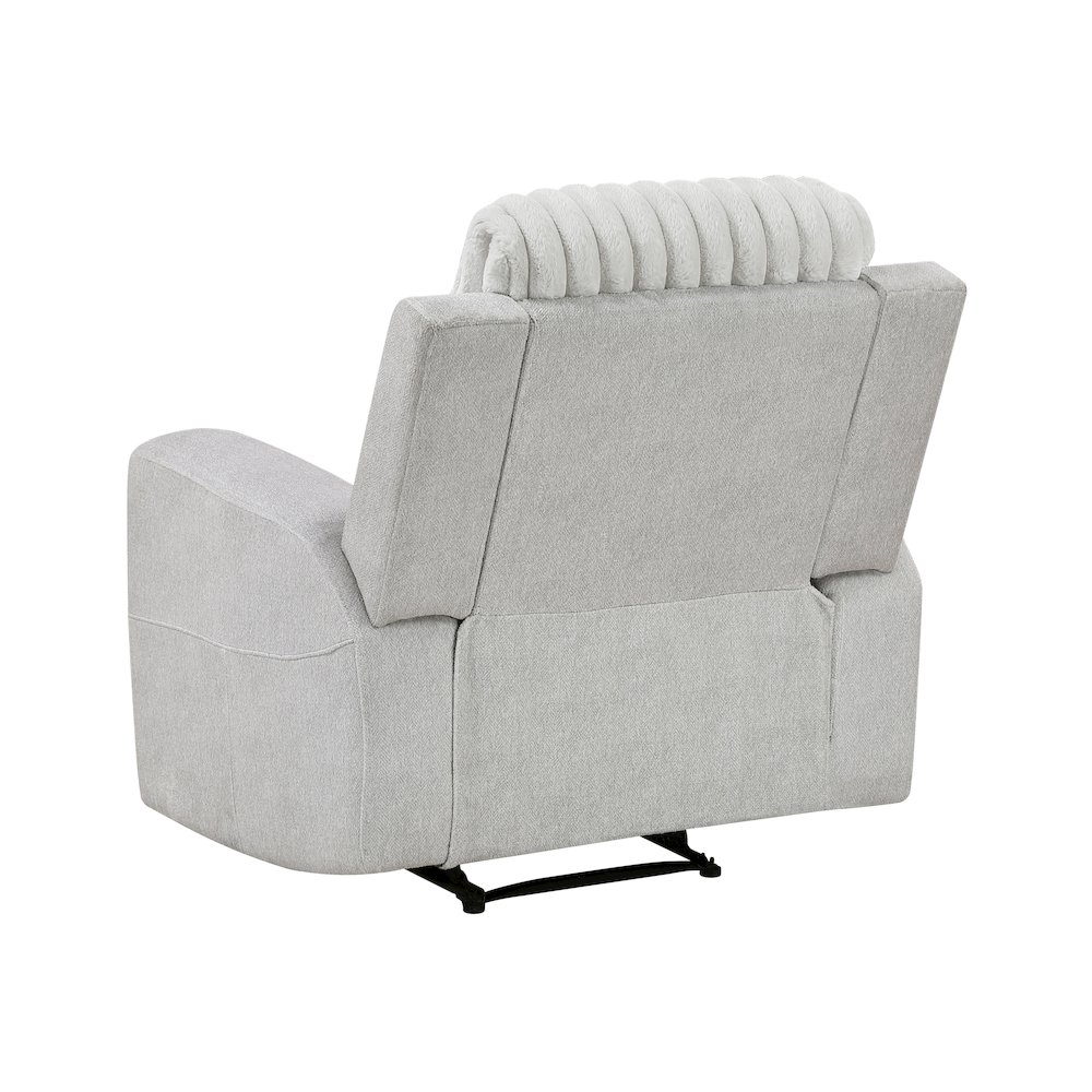 Benton Corduroy Reclining Chair in Light Gray. Picture 3