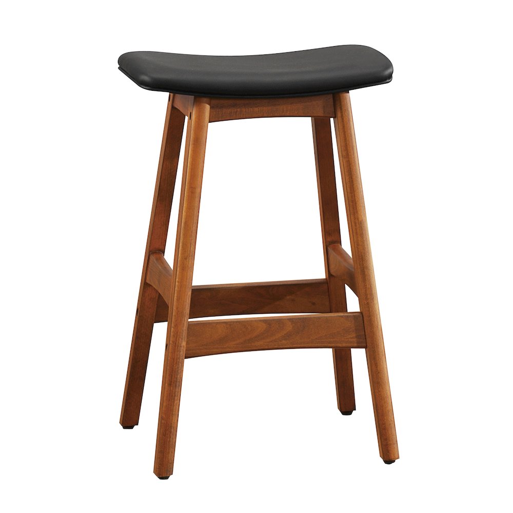 Ride Walnut Counter Height Stool, Set of 2 in Matt Black. Picture 1