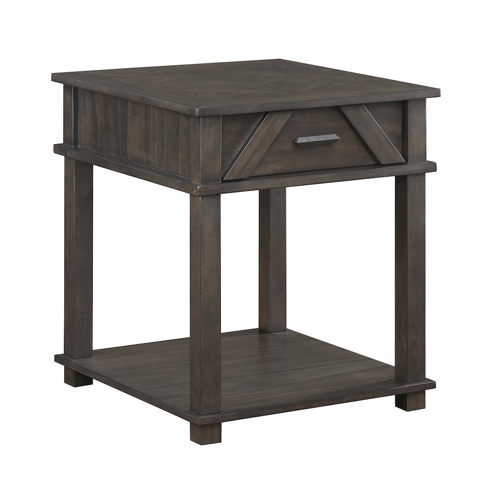 Lakeside Rubberwood End Table in Brown. Picture 1
