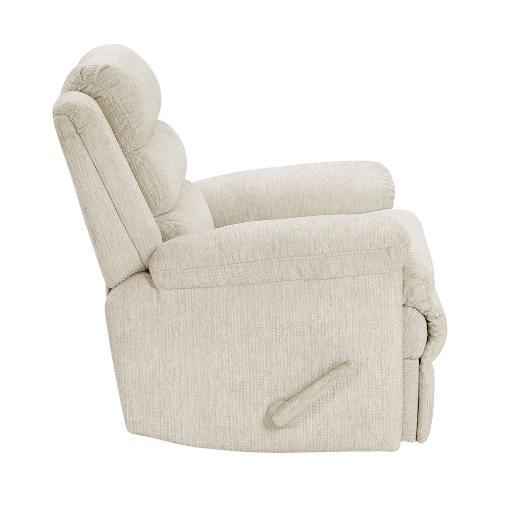 Oxford Microfiber Swivel Glider Reclining Chair in Beige. Picture 6