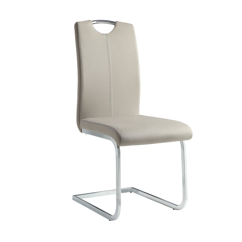 Glissand Metal Dining Room Side Chair, set of 2 in Gray. Picture 5