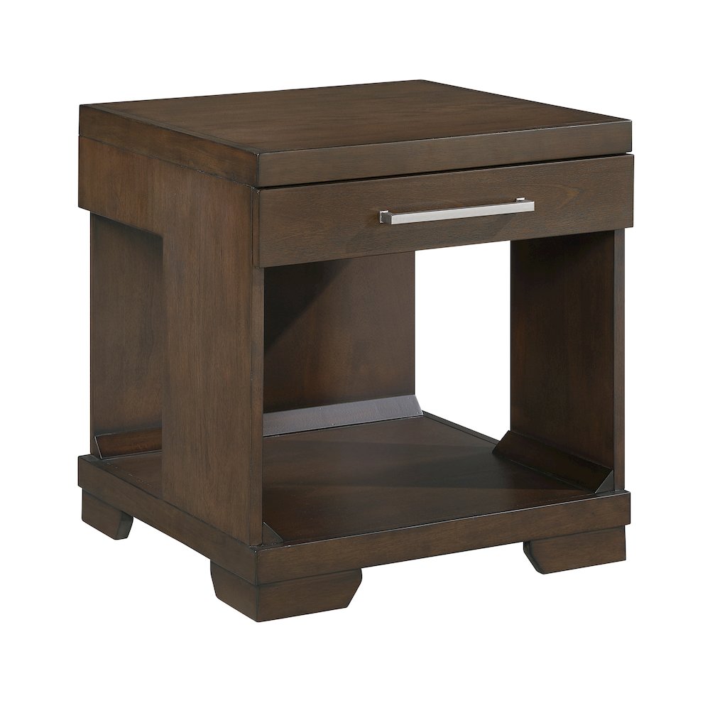 Duncan Asian Hardwood End Table in Espresso. Picture 1