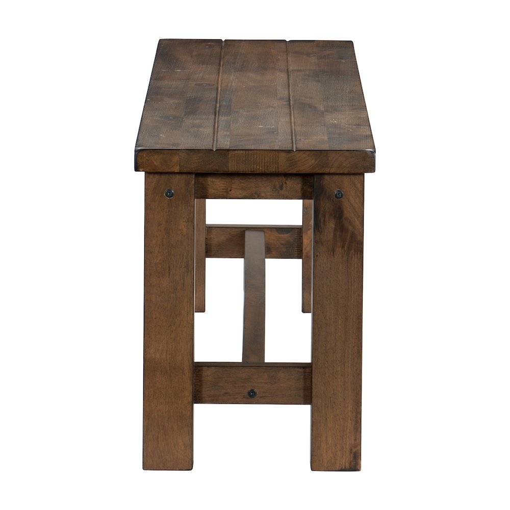 Jerrick Solid Wood Dining Room Bench in Burnished brown. Picture 5