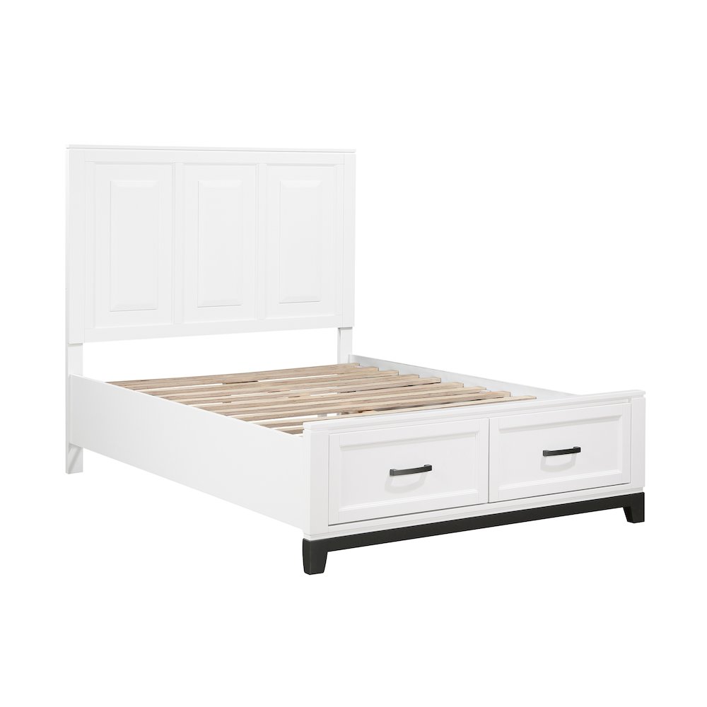 Garretson Acacia Full Pltfm Bed in 2-Tone Finish (White n Metallic Gray). Picture 2