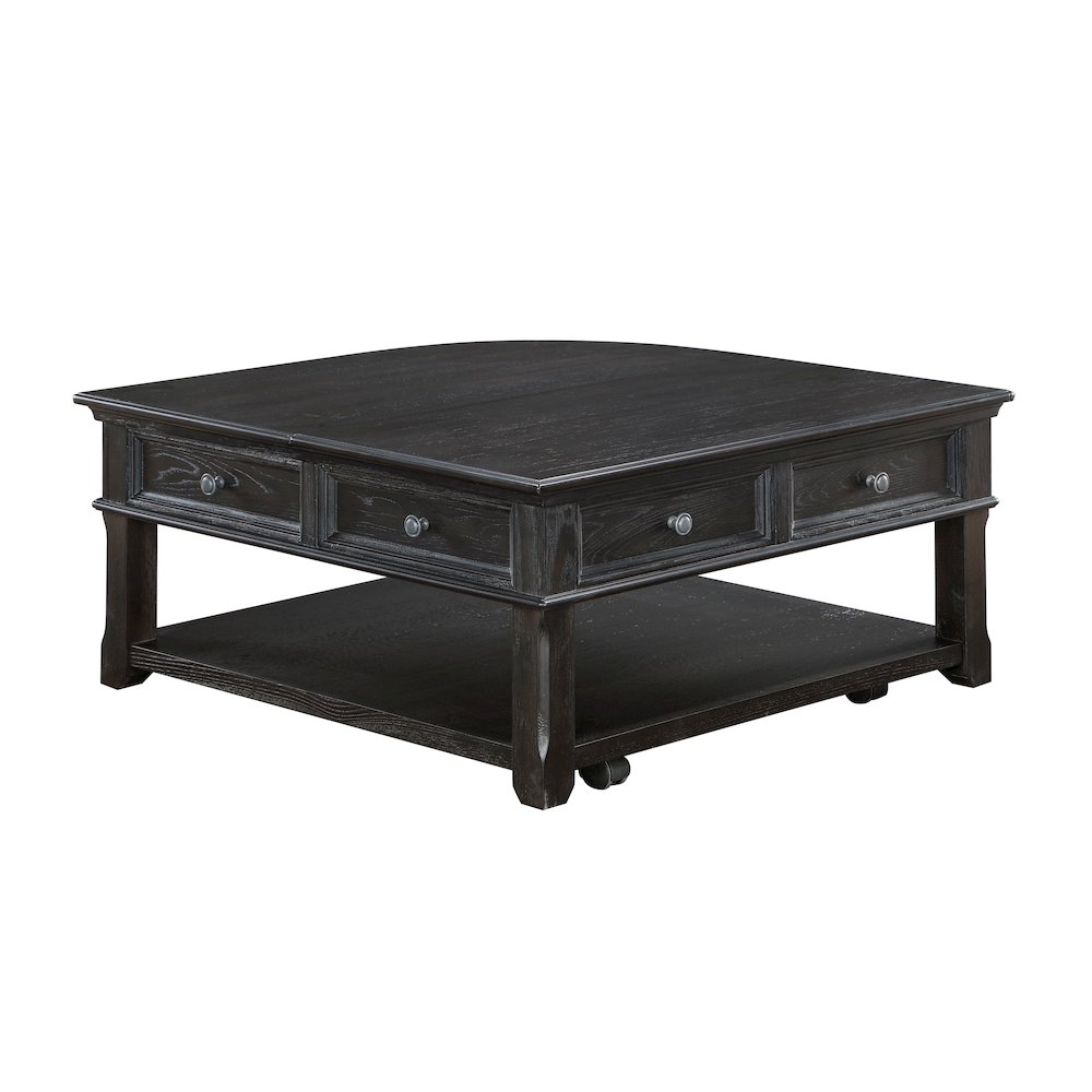 Muriel Pine Lift Top Cocktail Table in Charcoal. Picture 2