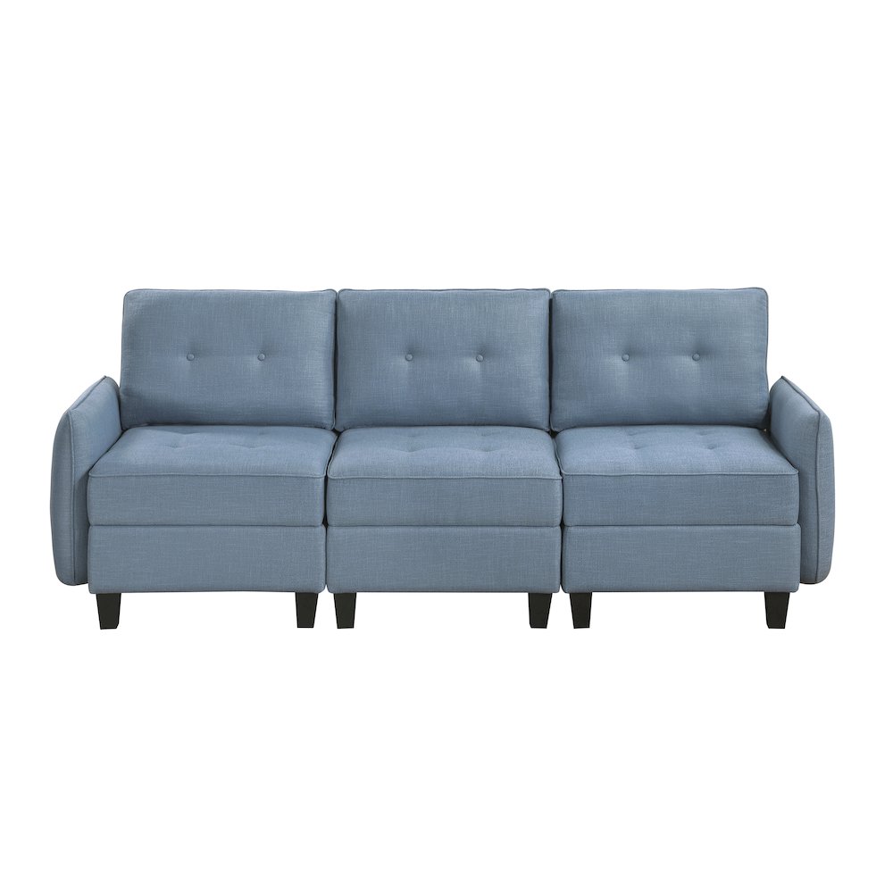 Garren Textured Sofa in Blue. Picture 4