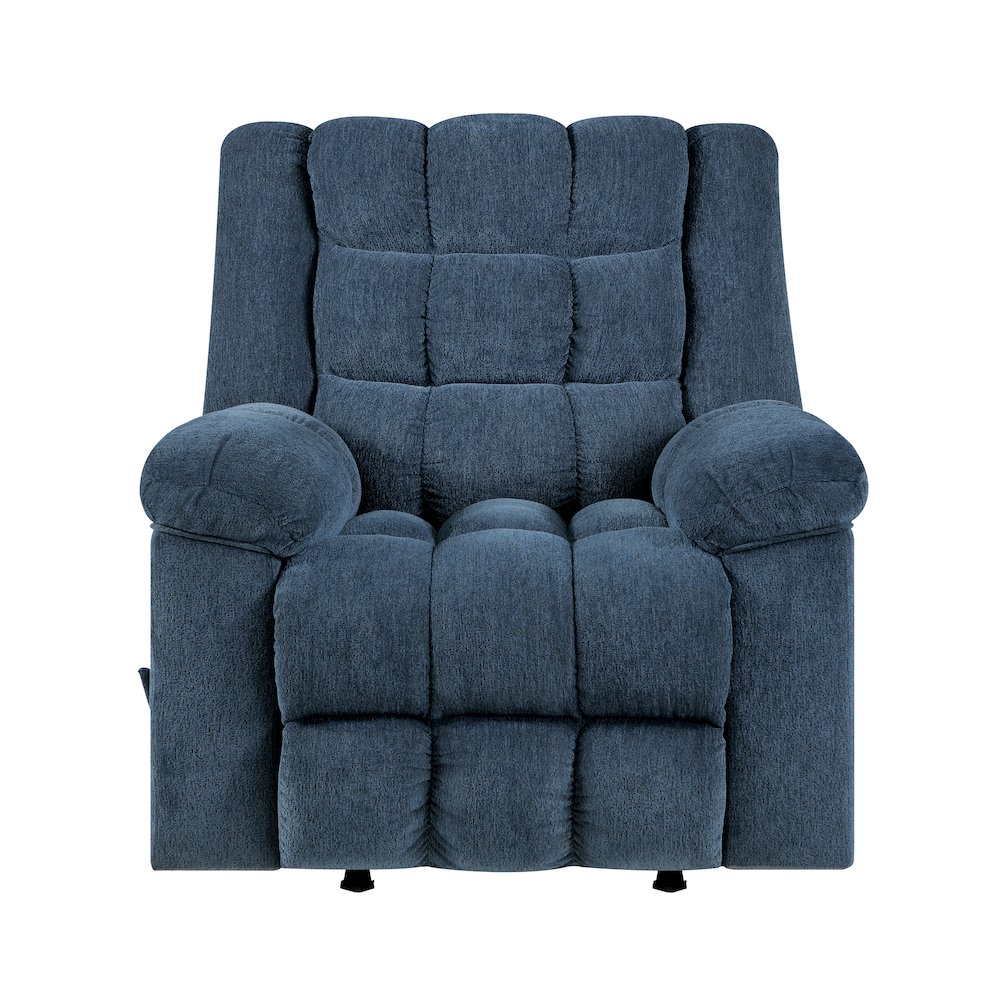 Baldwin Chenille Rocker Reclining Chair in Blue. Picture 4