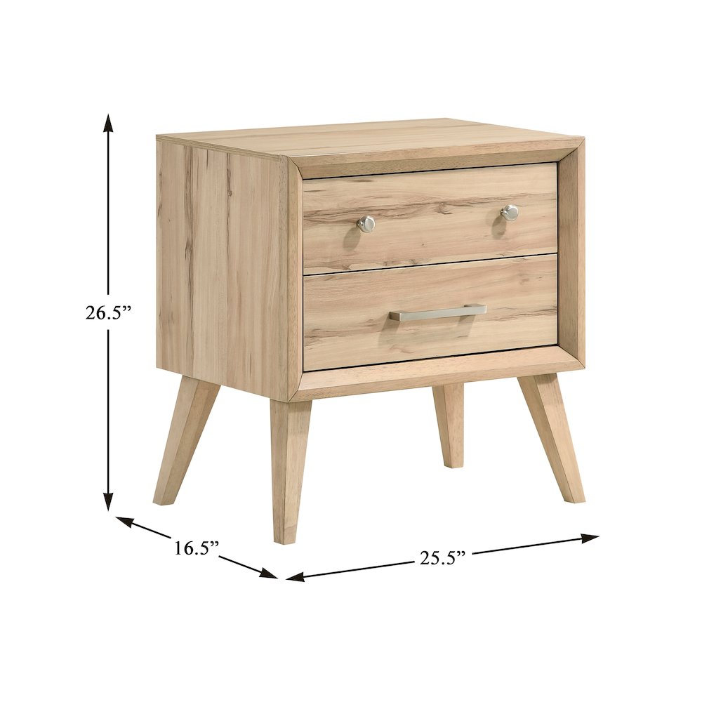 Lexicon Marrin Asian Hardwood Nightstand in Natural Oak. Picture 3